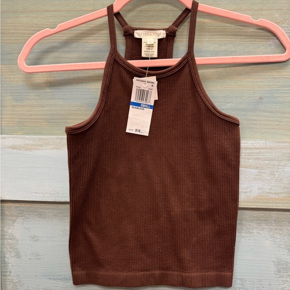 Brown sleeveless crop top - Picture 1 of 3